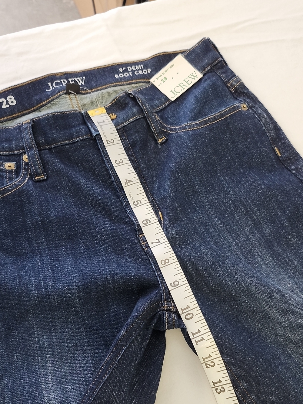 J Crew Womens 9" Demi Boot Crop Dark Indigo Jeans Size 28 NWT Mid Rise Kick - Picture 8 of 9